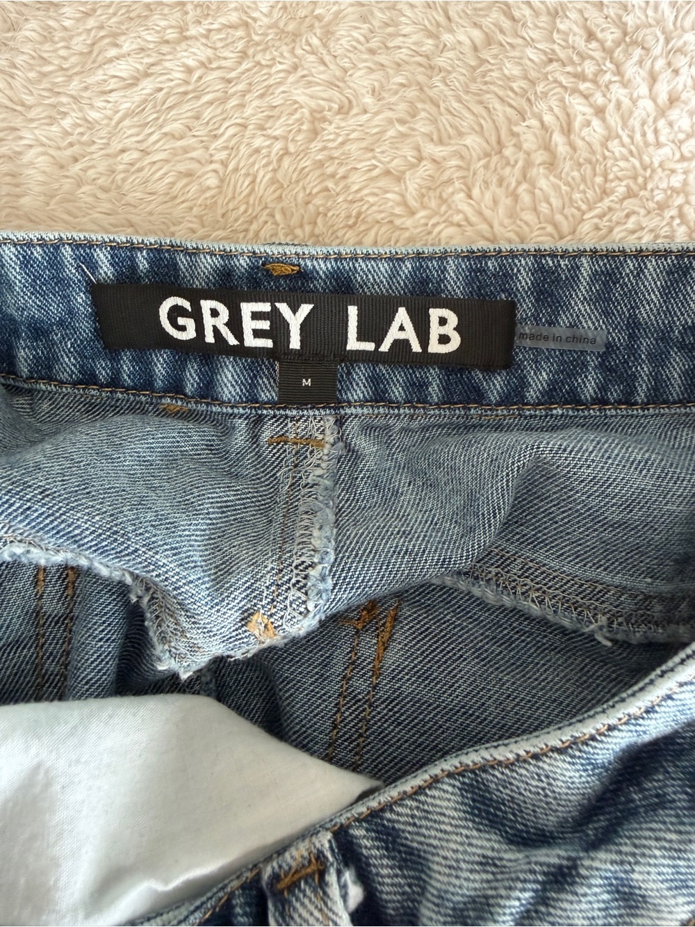 GREY LAB High-Waisted Denim Maxi Skirt with Front Slit - Light Wash - Picture 2 of 6